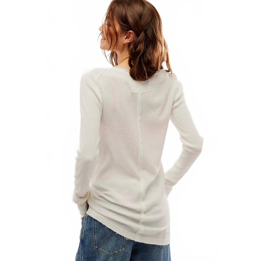 NEW FREE PEOPLE honey b crew neck top in ivory - Picture 3 of 3